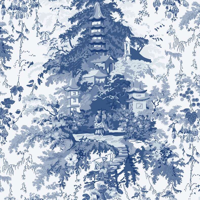 ткань Emperor Garden  в цвете Porcelain Blue